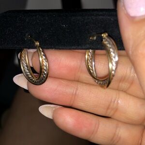 White & yellow gold hoop